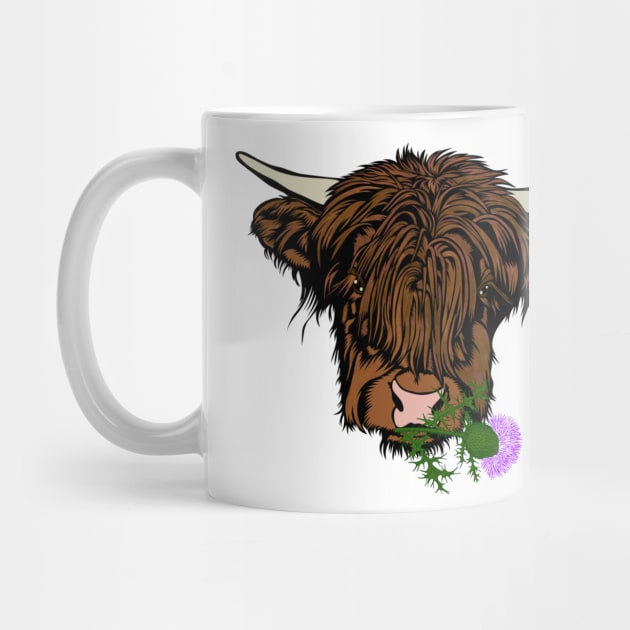 Highland Cow Head by Miozoto_Design